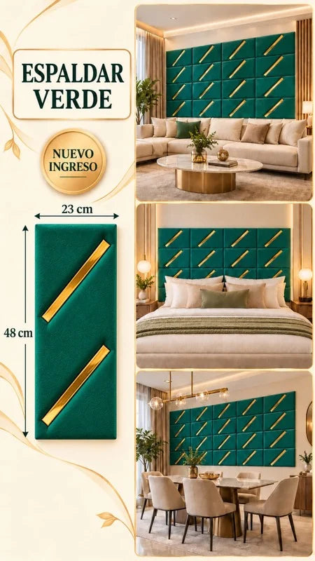 Espaldar de pana verde