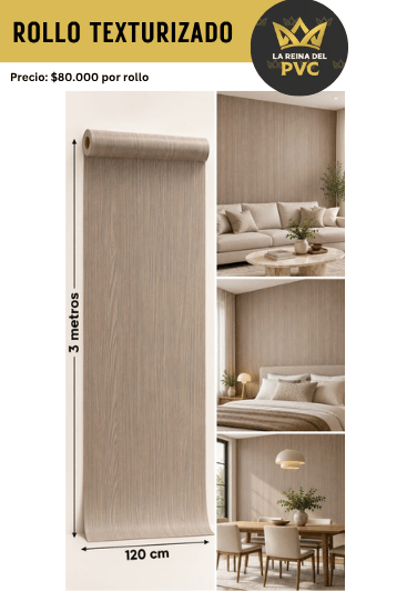 Papel Adhesivo Texturizado Taupe Líneas Verticales